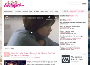 How soshified.com looks like on a tablet such as an iPad.