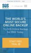How sosonlinebackup.com looks like on a mobile device such as an iPhone.