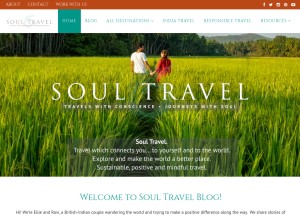 How soul-travelblog.com looks like on a tablet such as an iPad.