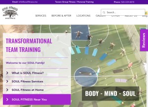 How soulfitness.me looks like on a tablet such as an iPad.