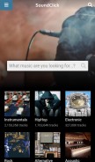 How soundclick.com looks like on a mobile device such as an iPhone.