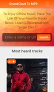 How soundcloudtomp3.live looks like on a mobile device such as an iPhone.
