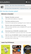 How soundeo.com looks like on a mobile device such as an iPhone.