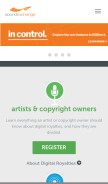 How soundexchange.com looks like on a mobile device such as an iPhone.