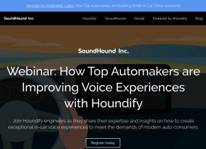 How soundhound.com looks like on a tablet such as an iPad.