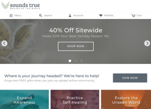 How soundstrue.com looks like on a tablet such as an iPad.
