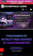 How soundtrackloops.com looks like on a mobile device such as an iPhone.
