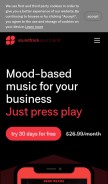 How soundtrackyourbrand.com looks like on a mobile device such as an iPhone.