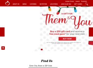 How souplantation.com looks like on a tablet such as an iPad.
