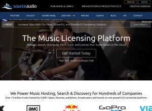 How sourceaudio.com looks like on a tablet such as an iPad.