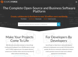How sourceforge.com looks like on a tablet such as an iPad.