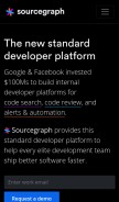 How sourcegraph.com looks like on a mobile device such as an iPhone.