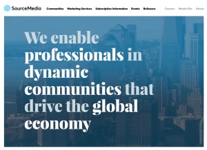 How sourcemedia.com looks like on a tablet such as an iPad.