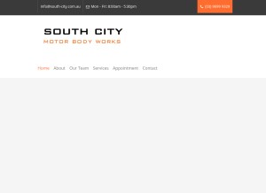 How south-city.com.au looks like on a tablet such as an iPad.