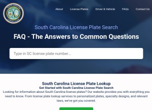 How southcarolinalicenseplate.com looks like on a tablet such as an iPad.