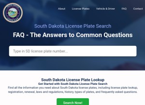 How southdakotalicenseplate.com looks like on a tablet such as an iPad.
