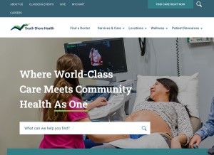How southshorehealth.org looks like on a tablet such as an iPad.