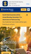 How southstatebank.com looks like on a mobile device such as an iPhone.
