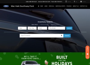 How southwayford.com looks like on a tablet such as an iPad.