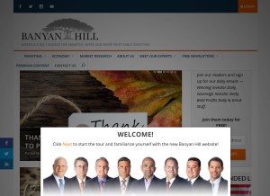 How sovereignsociety.com looks like on a tablet such as an iPad.