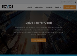 How sovos.com looks like on a tablet such as an iPad.