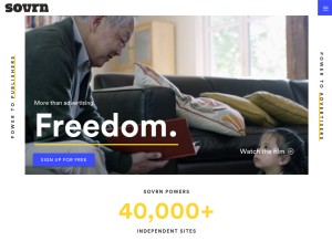 How sovrn.com looks like on a tablet such as an iPad.