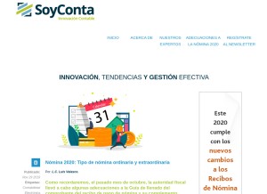 How soyconta.com looks like on a tablet such as an iPad.