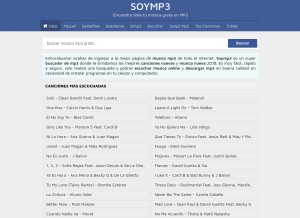 How soymp3.eu looks like on a tablet such as an iPad.
