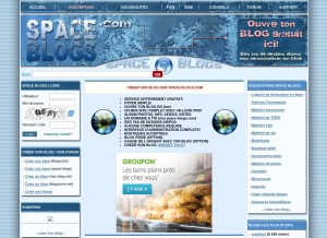 How space-blogs.com looks like on a tablet such as an iPad.