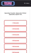 How spacebarcounter.info looks like on a mobile device such as an iPhone.
