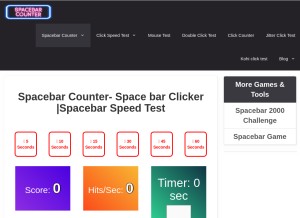 How spacebarcounter.info looks like on a tablet such as an iPad.
