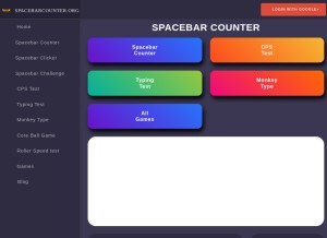 How spacebarcounter.org looks like on a tablet such as an iPad.