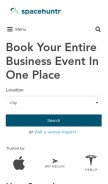 How spacehuntr.com looks like on a mobile device such as an iPhone.