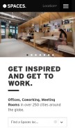 How spacesworks.com looks like on a mobile device such as an iPhone.