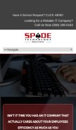 How spadetechnology.com looks like on a mobile device such as an iPhone.