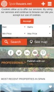 How spainhouses.net looks like on a mobile device such as an iPhone.