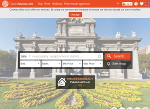 How spainhouses.net looks like on a tablet such as an iPad.