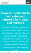 How spamexperts.com looks like on a mobile device such as an iPhone.