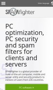 How spamfighter.com looks like on a mobile device such as an iPhone.