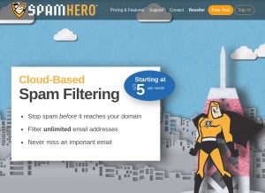 How spamhero.com looks like on a tablet such as an iPad.