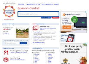 How spanishcentral.com looks like on a tablet such as an iPad.