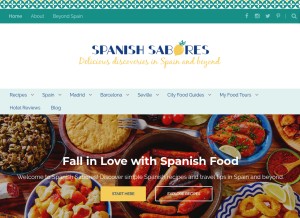 How spanishsabores.com looks like on a tablet such as an iPad.