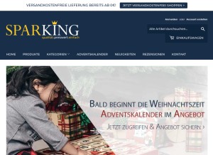 How spar-king.com looks like on a tablet such as an iPad.