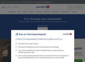How sparebank1.no looks like on a tablet such as an iPad.