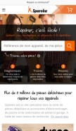 How spareka.fr looks like on a mobile device such as an iPhone.
