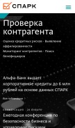 How spark-interfax.ru looks like on a mobile device such as an iPhone.