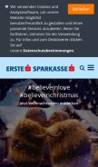 How sparkasse.at looks like on a mobile device such as an iPhone.