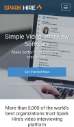 How sparkhire.com looks like on a mobile device such as an iPhone.