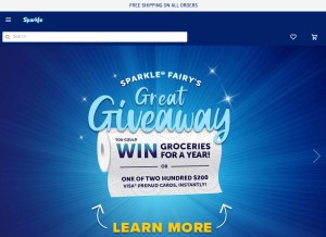 How sparkletowels.com looks like on a tablet such as an iPad.