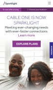 How sparklight.com looks like on a mobile device such as an iPhone.